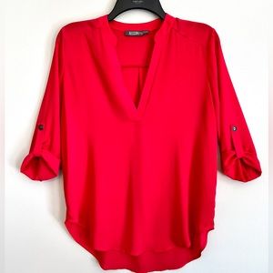 Allison Joy Evereve Piper Chiffon Top, Pink, Size Small